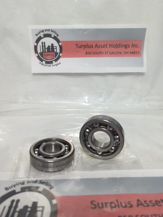 Used NTN,6305,DEEP GROOVE BALL BEARING LOT OF 2 PRE-OWNED