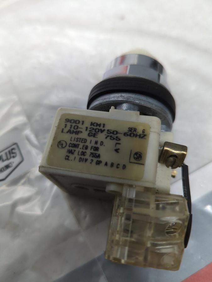 Used SQUARE D,9001 KM1,SERIES G WHITE PILOT GE 755 LAMP PRE-OWNED