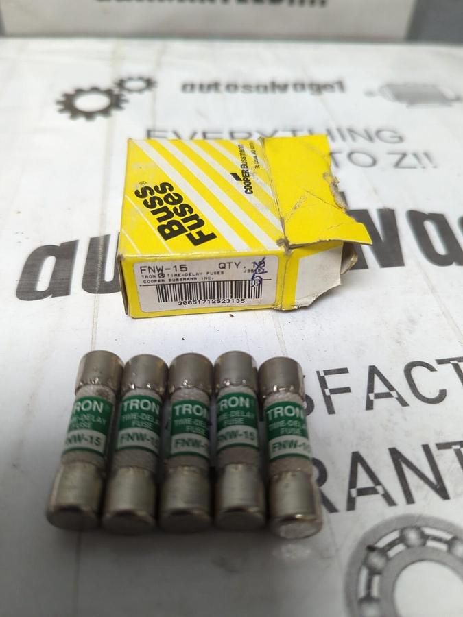 COOPER BUSSMANN,FNW-15,TIME DELAY 15 AMP FUSES BOX OF 5 NOS