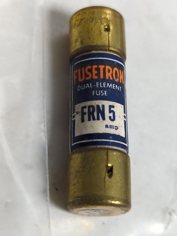 Used COOPER BUSSMANN,FRN5,FUSETRON 5 AMP FUSE LOT OF 2 PRE-OWNED
