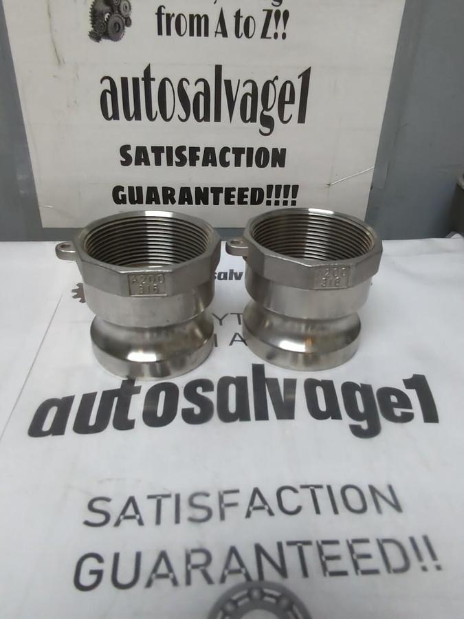 DIXON ANDREWS,200-A, 2 INCH 316 CAM & GROOVE COUPLING ADAPTER LOT OF 2 NOS