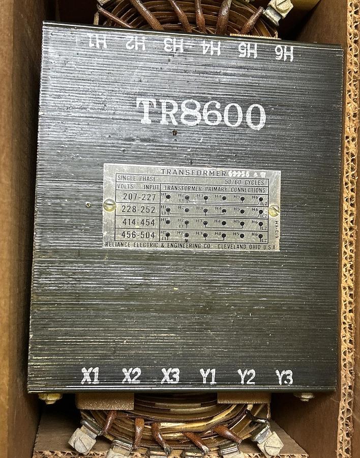 RELIANCE,69956-W,TRANSFORMER 50/60 CYCLES NOS