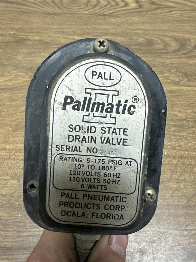 Used Pallmatic,001,Solid State Drain Valve 0-175 PSIG