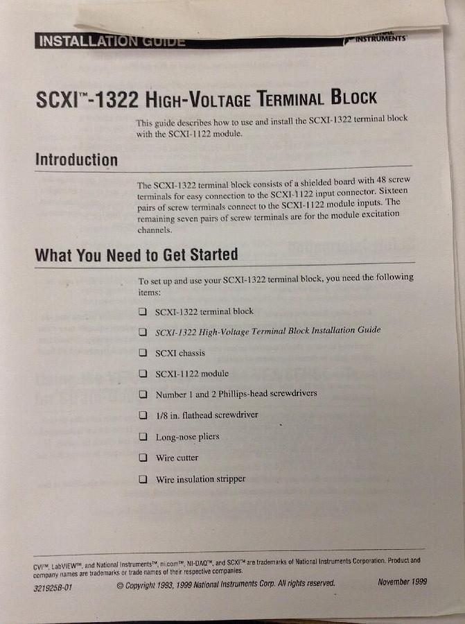 National Instruments,SCX1-1322,High-Voltage Terminal Block