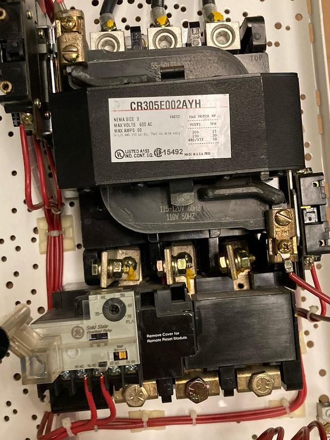 Used GE,E33752,Evolution Size 3 30 INCH FVNR Fused MCC Starter Bucket 60Hz 480V