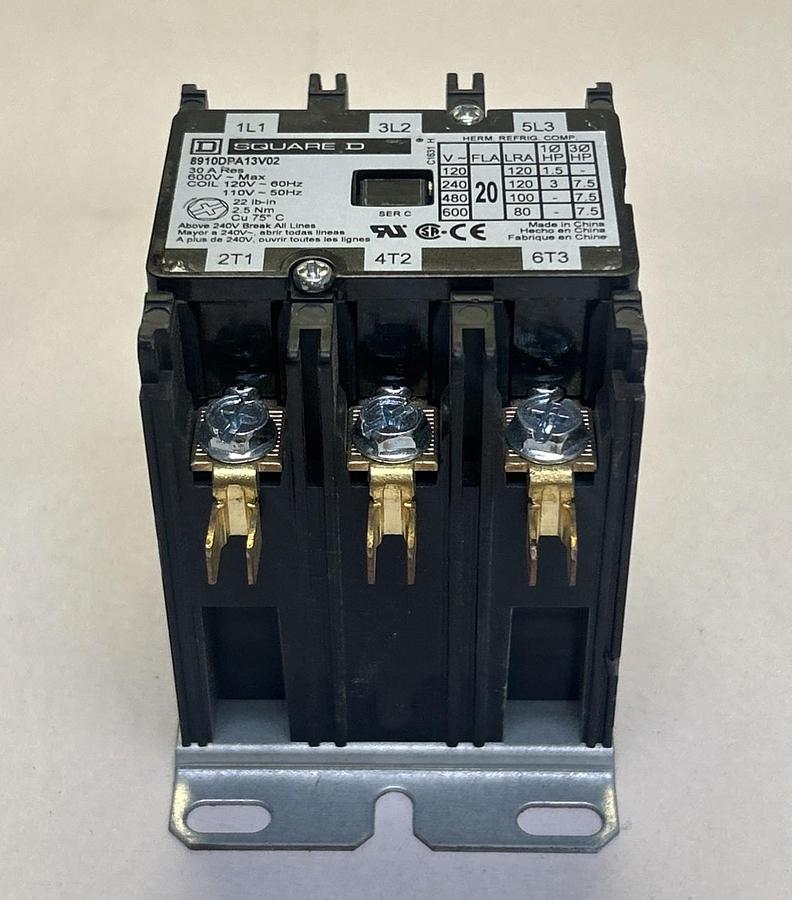 Used SQUARE D,8910DPA13V02,DEFINITE PURPOSE CONTACTOR