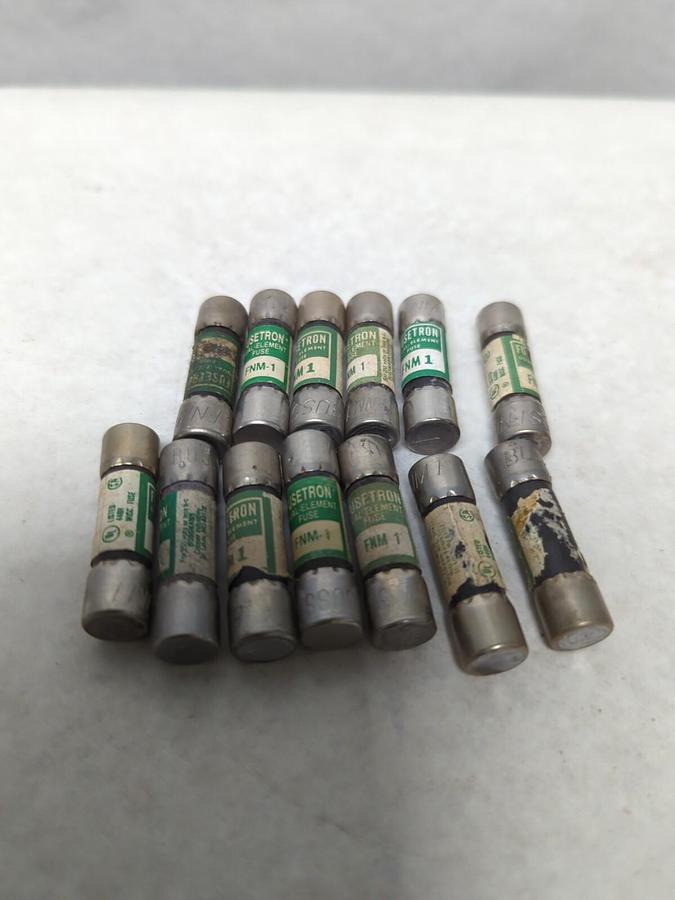 Used COOPER BUSSMANN,FNM1,1 AMP 250V FUSE LOT OF 13