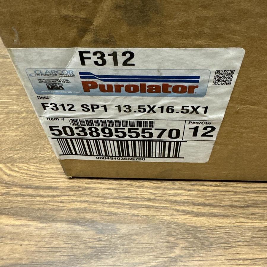 Purolator,F312 SP1 13.5x16.5x1,Air Filter box of 12