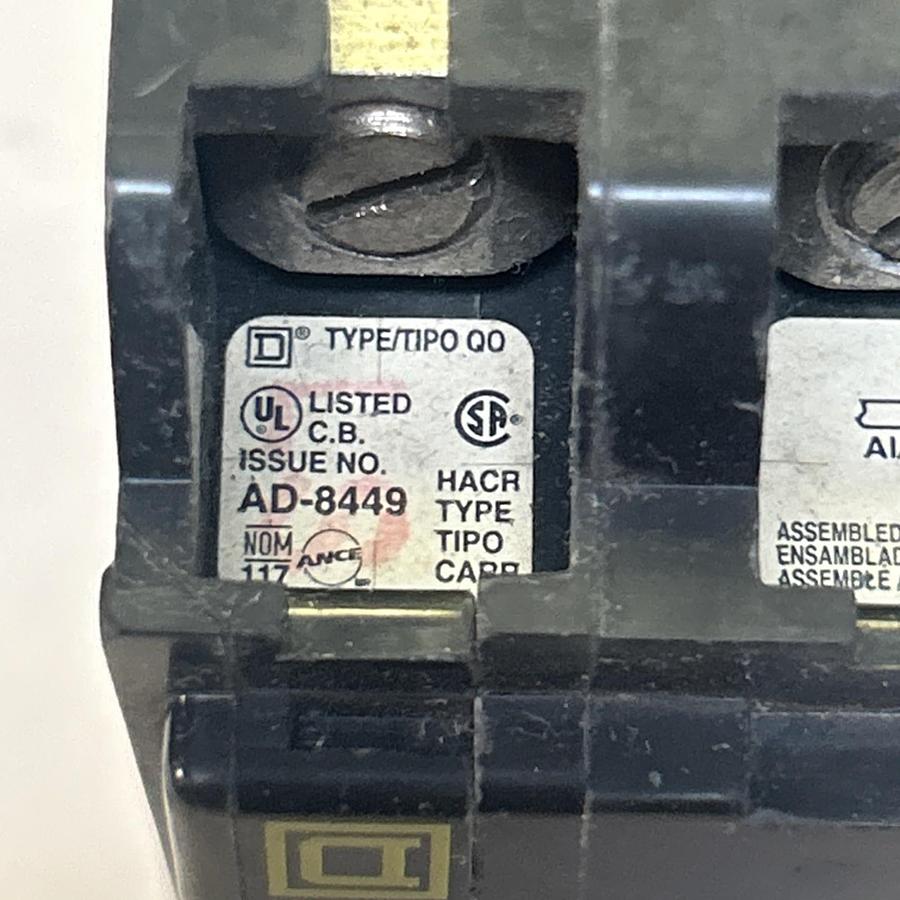 Used SQUARE D,QO235,CIRCUIT BREAKER 35A 120/240V 2P