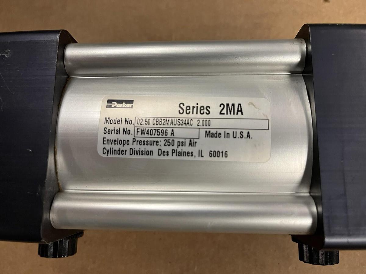 PARKER SHRADER BELLOWS,02.50-CBB2MAUS34AC-2.000,SERIES 2MA PNEUMATIC CYLINDER
