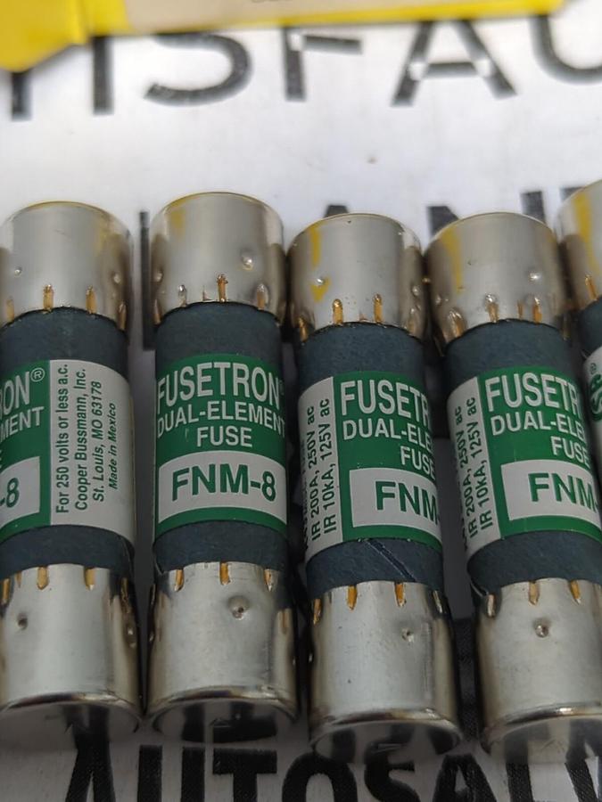 COOPER BUSSMANN,FNM-8,FUSETRON 8 AMP FUSES BOX OF 10 NEW