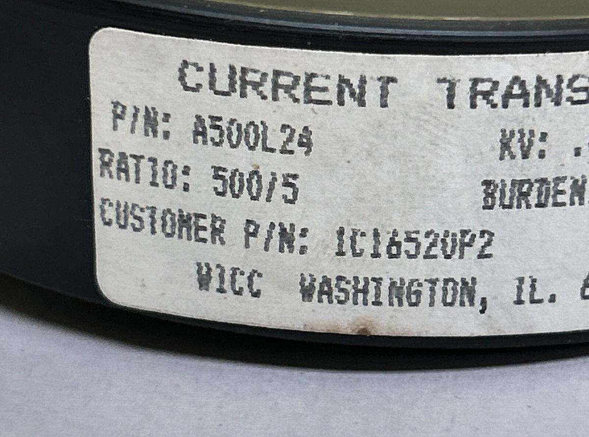 Used WICC,A500L24,CURRENT TRANSFORMER .6KV