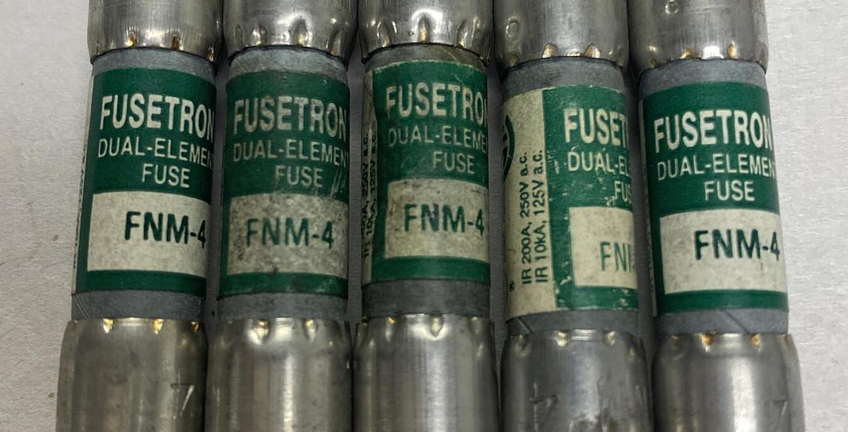 Cooper Bussmann,FNM-4,Fusetron Fuse Lot Of 5 NOS