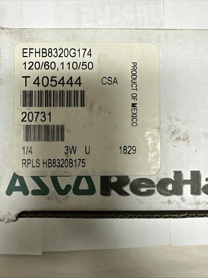 Used Asco,EFHB8320G174,Solenoid Valve 120/60 110/50