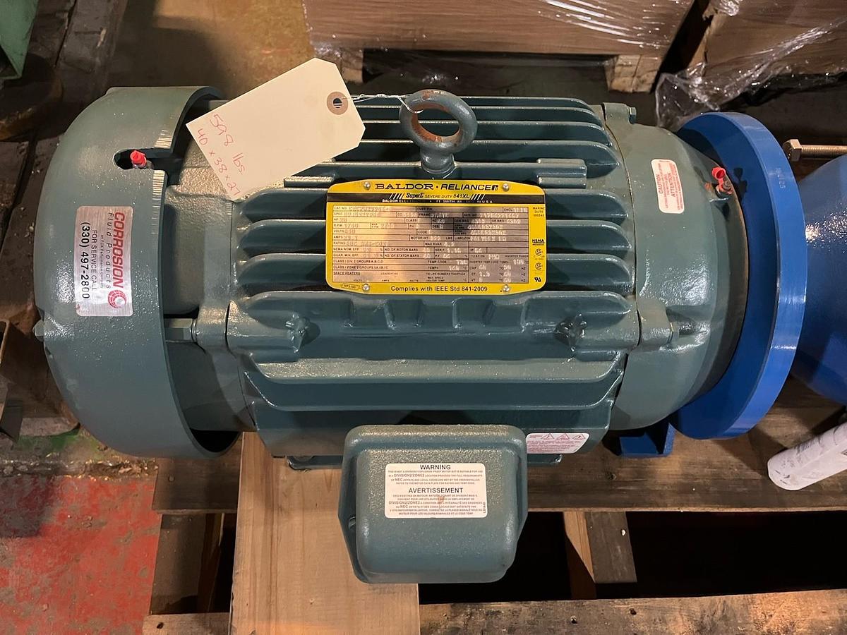 Used FTI,UC4310,ULTRACHEM 4"X3X10 SEALLESS MAGNETIC PLASTIC LINED CHEMICAL PUMP 20HP