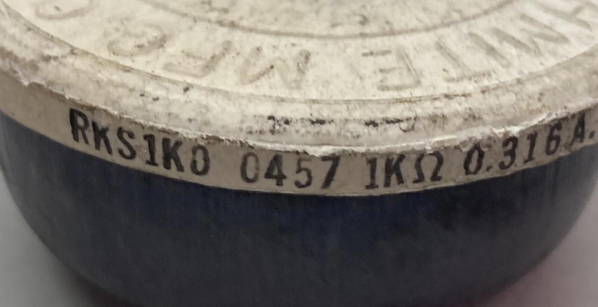 Used Ohmite,RKS1K0 0457,Rheostat 0.316A Series 8419