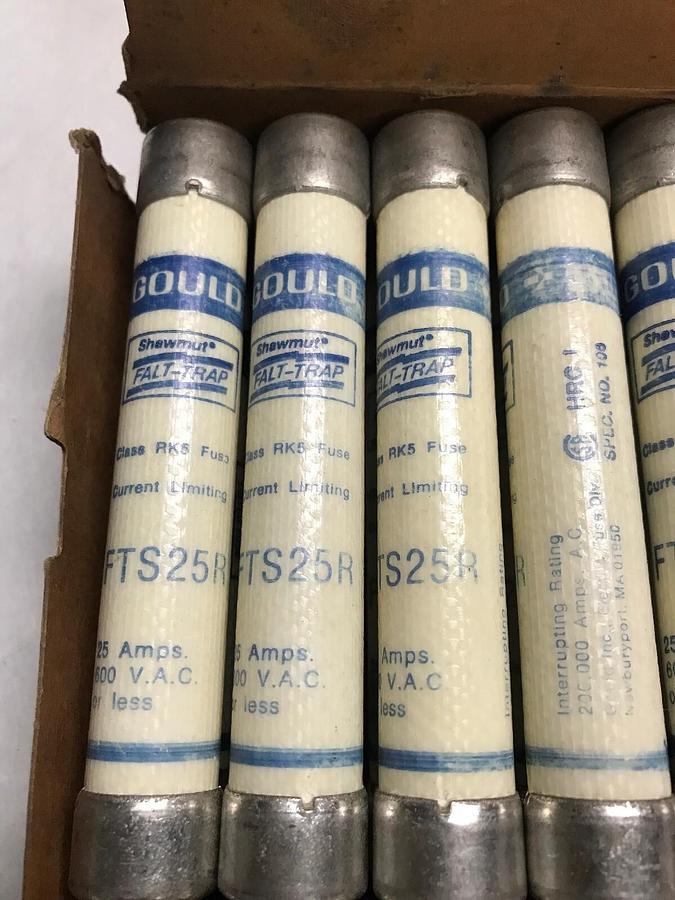 Gould Shawmut,FTS25R,Falt-Trap Fuses Box of 10
