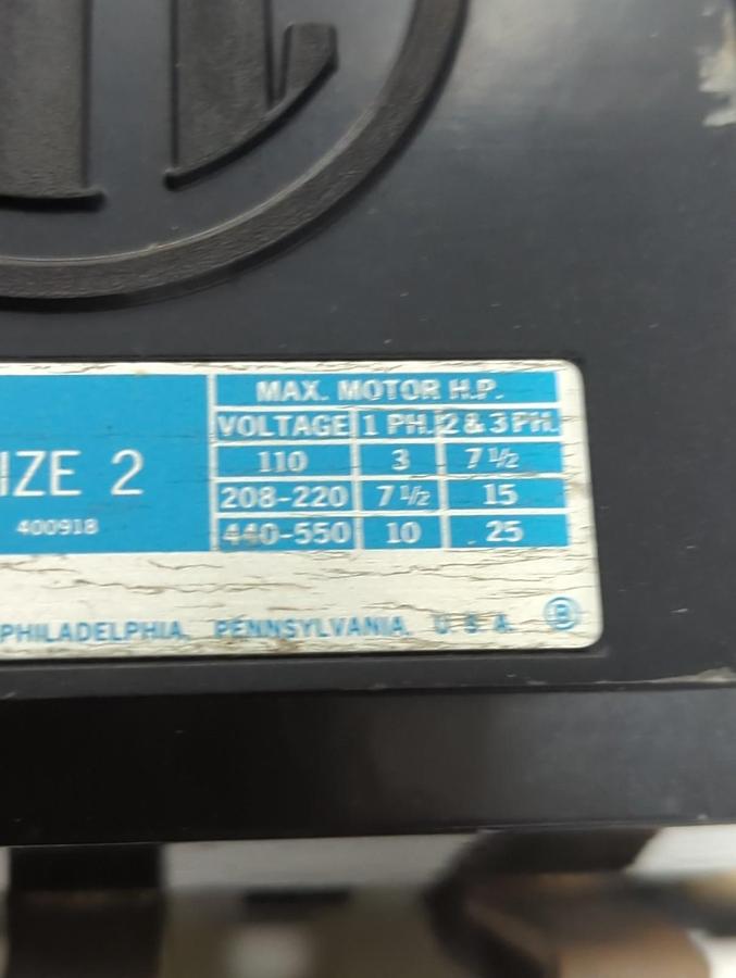 Used ITE,A103D,MOTOR STARTER SIZE 2 PRE-OWNED