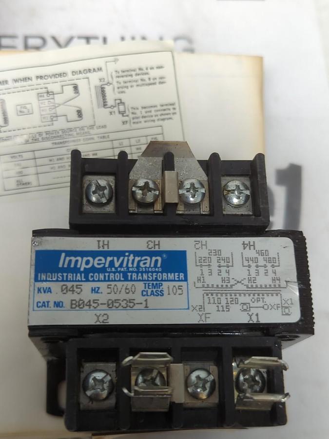 JOSLYN CLARK,KTR672,TRANSFORMER 45VA 240/480 VOLT .045 KVA NOS