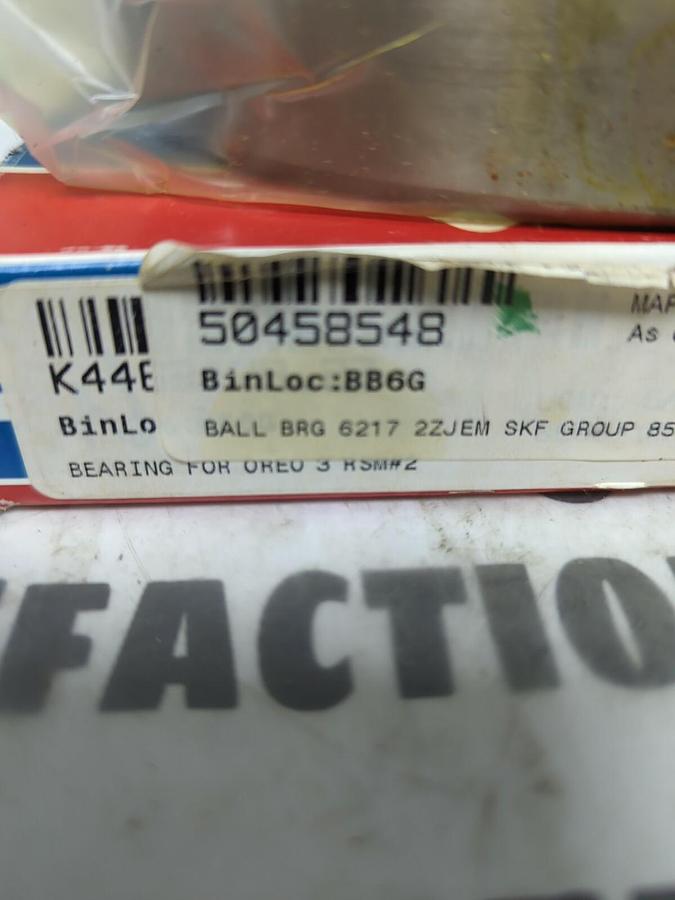 SKF,6217 2Z/JEM,DEEP GROOVE BALL BEARING DOUBLE SHIELDED NOS