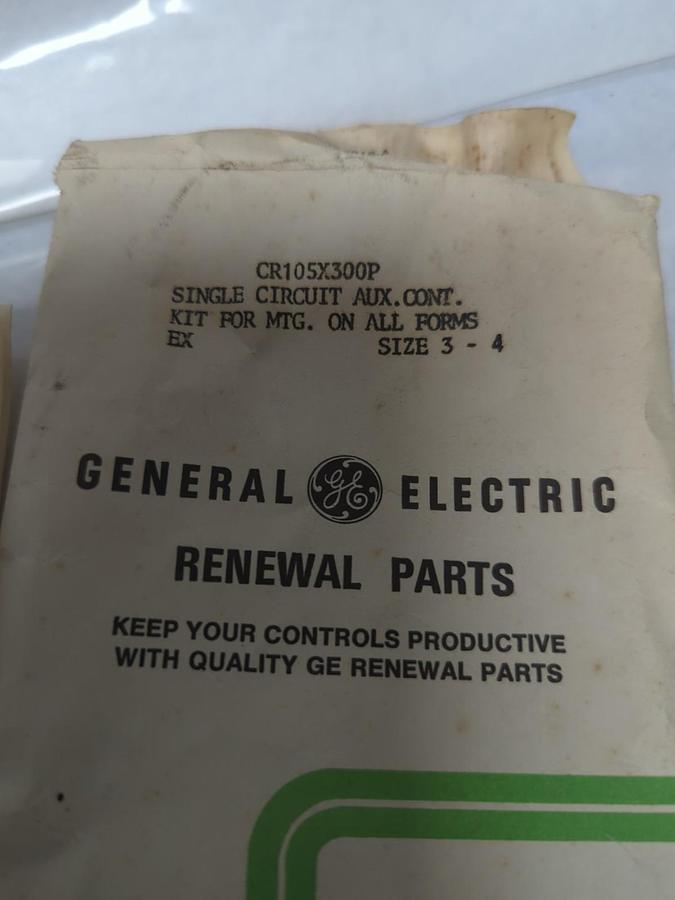 GENERAL ELECTRIC,CR105X300P,SINGLE CIRCUIT AUXILIARY CONTACT KIT NOS
