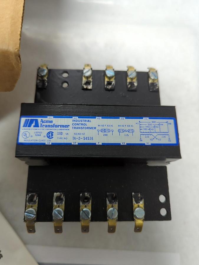 ACME,TA-2-54536,INDUSTRIAL CONTROL TRANSFORMER VA:100 1-PHASE NOS
