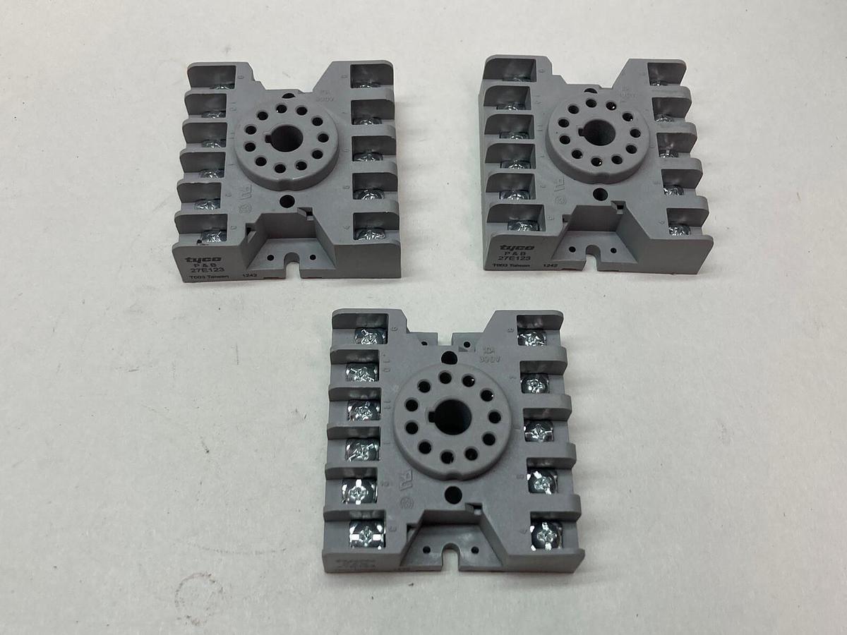 Tyco,27E123,Relay Base LOT OF 3