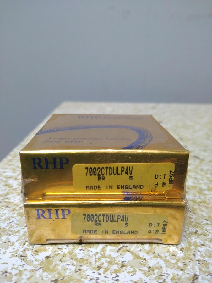 Used RHP,7002CTDULP4V,Super Precision Bearing Set of 2 NOS