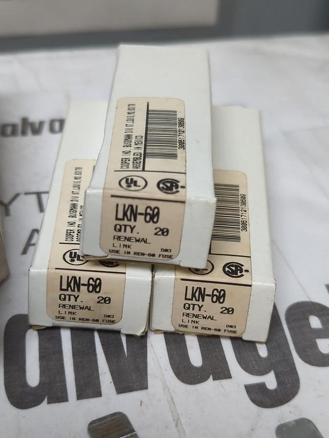 COOPER BUSSMANN,LKN-60,SUPER LAG RENEWAL LINKS LOT OF 80 NOS