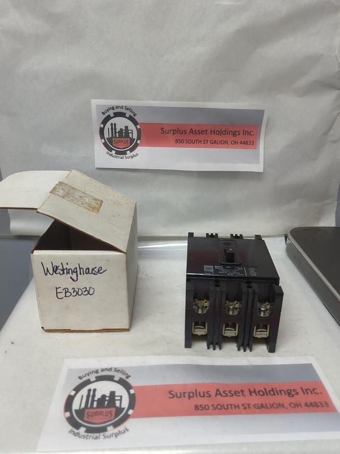 Used WESTINGHOUSE,EB3030,CIRCUIT BREAKER 30 AMP 3-POLE PRE-OWNED
