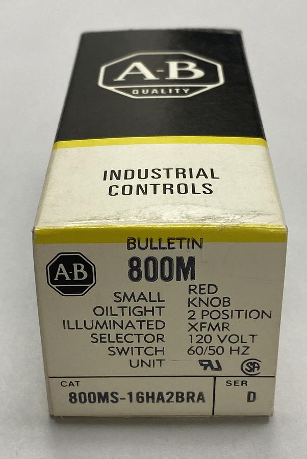 ALLEN BRADLEY,800MS-16HA2BRA,2 POSITION SELECTOR SWITCH NOS