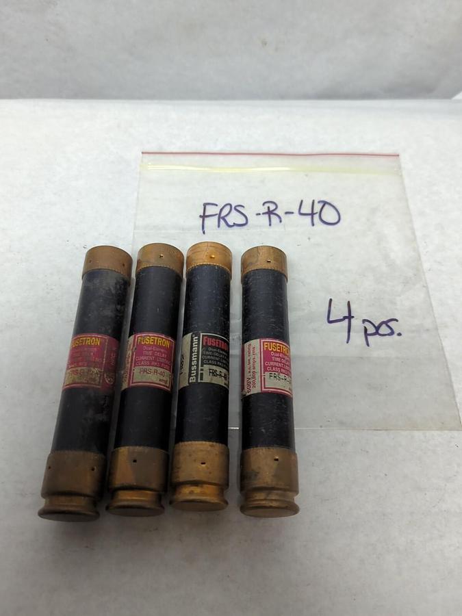 Used COOPER BUSSMANN,FRS-R-40,FUSETRON 40 AMP FUSE LOT OF 4 PRE-OWNED