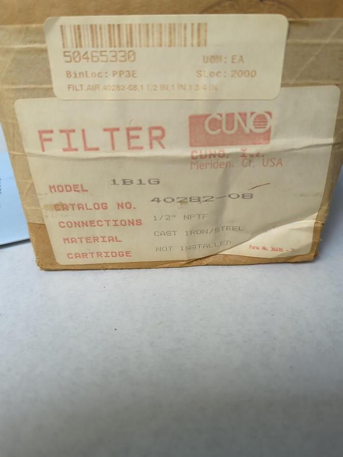 CUNO,40282-08,MODEL 1B1G CAST/IRON FILTER HOUSING 1/2 INCH NPTF NOS