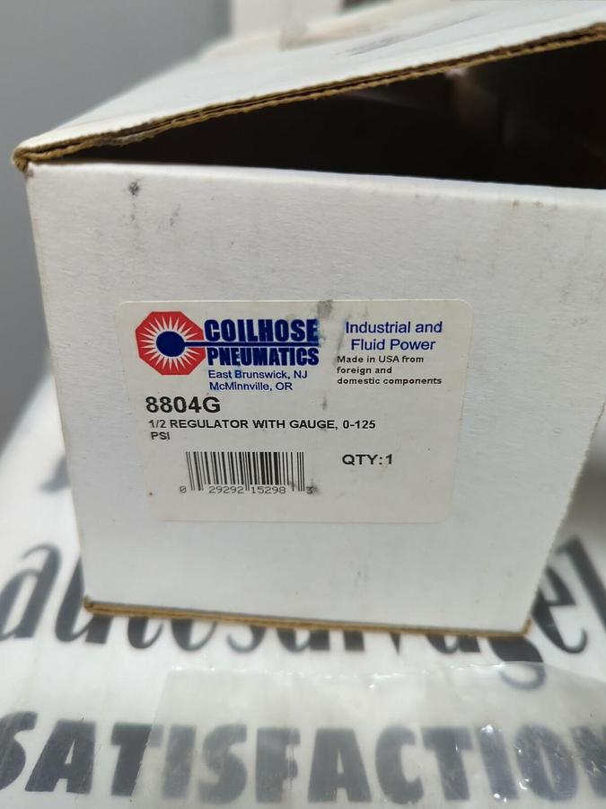 COILHOUSE PNEUMATICS,8804G 1/2, REGULATOR W/ GAUGE 0-125 NOS
