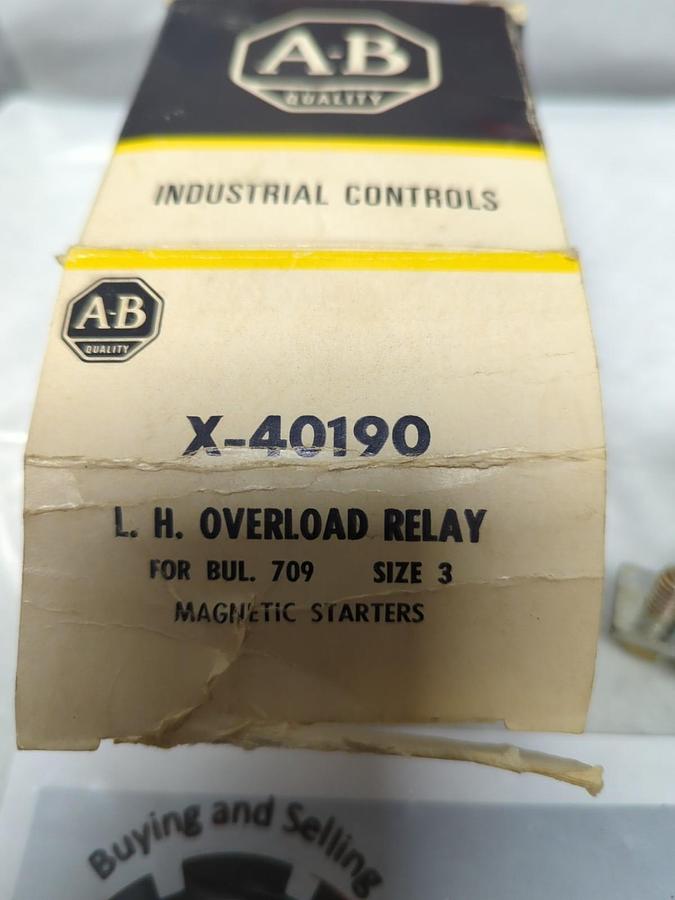 ALLEN BRADLEY,X-40190,L.H. OVERLOAD RELAY NOS