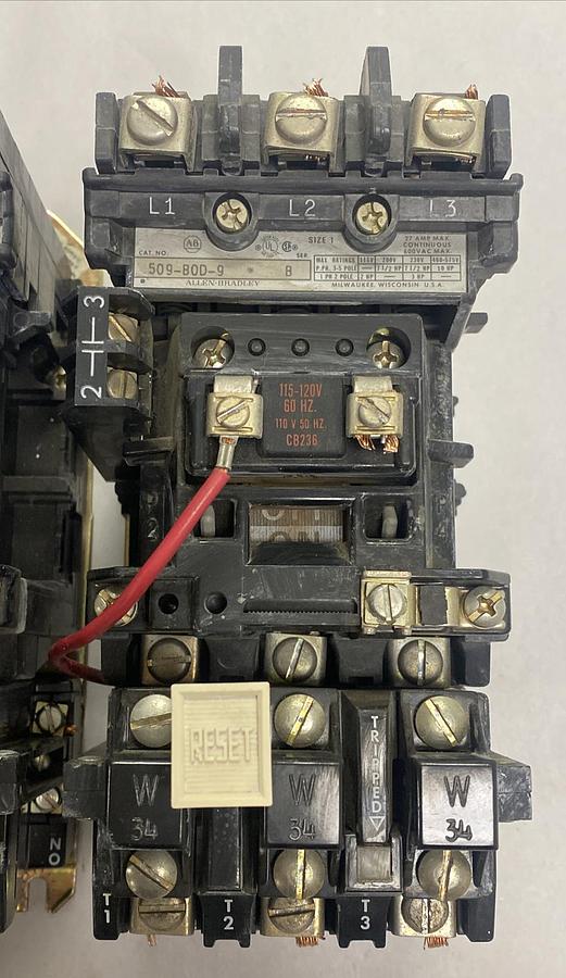 Used Allen-Bradley,509-B0D-9,Motor Starter 27A 600V Lot Of 2