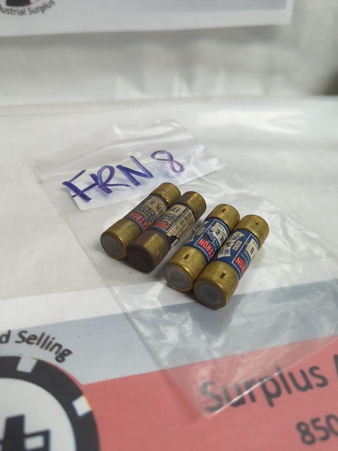 Used COOPER BUSSMANN,FRN-8,FUSETRON 8 AMP FUSE LOT OF 4 PRE-OWNED