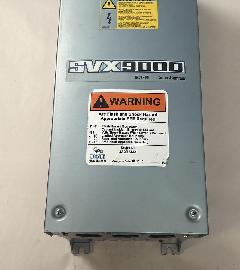 Used EATON CUTLER-HAMMER,SVX030A2-4A1B1,SVX9000 ADJUSTABLE FREQUENCY DRIVE 30HP 480V