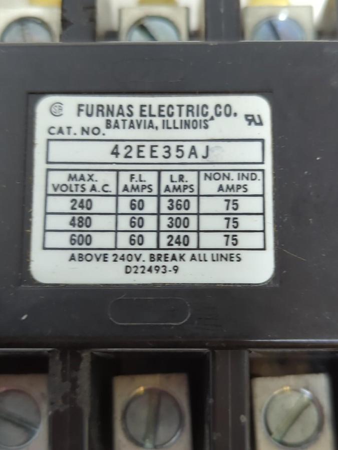 FURNAS,42EE35AJ,MAGNETIC CONTACTOR DEFINITE PURPOSE 3-POLE NOS