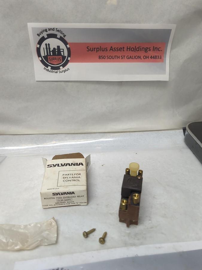 SYLVANIA,A73-46201A,OVERLOAD RELAY 0-30 AMP NOS