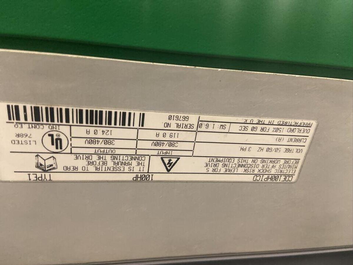 Used Control Technique Commander,CDE100HPICD,100Hp Output 124A 380/480V