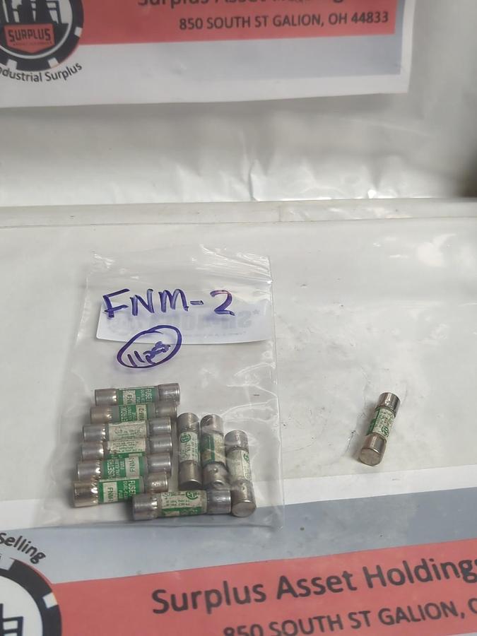 Used COOPER BUSSMANN,FNM-2,FUSETRON 2 AMP FUSE LOT OF 11 PRE-OWNED