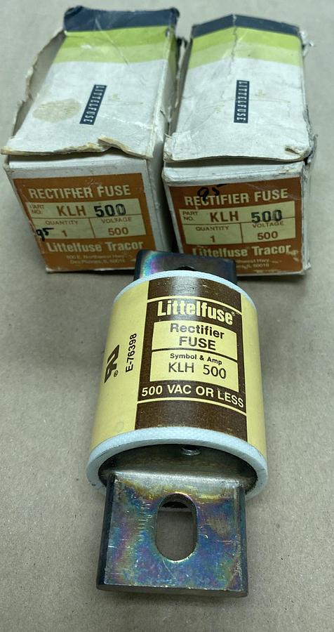 Littelfuse,KLH500,Rectifier Fuse Lot Of 2 NOS