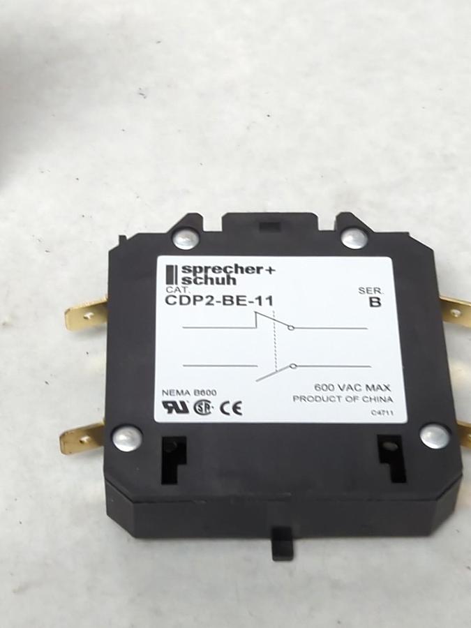 SPRECHER + SCHUH,CDP2-BE-11,DEFINITE PURPOSE CONTACTOR AUXILIARY SWITCH NEW
