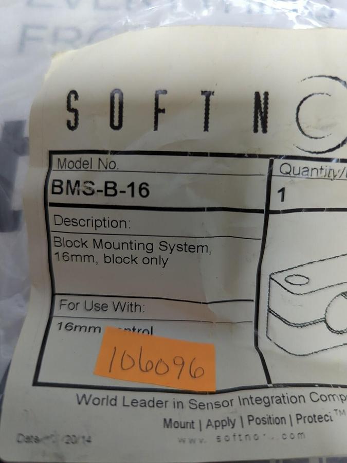 SOFTNOZE,BMS-B-16,BLOCK MOUNTING SYSTEM  BLOCK ONLY NEW