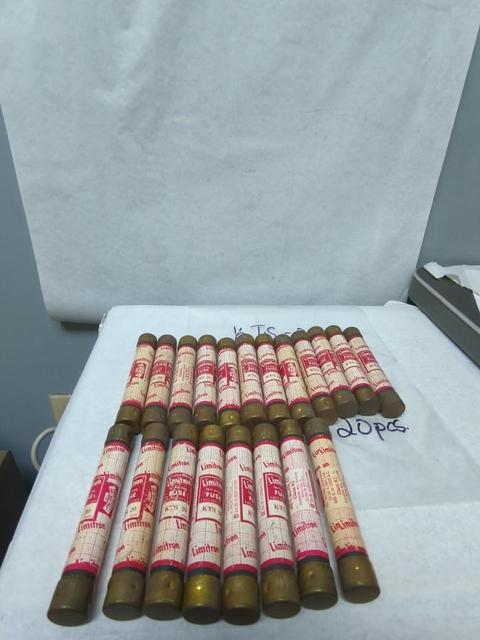 Used COOPER BUSSMANN,KTS-20,LIMITRON 20 AMP FUSE LOT OF 20 PRE-OWNED