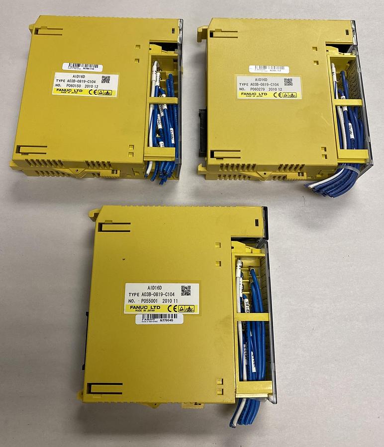 Used FANUC,A03B-0819-C104,Input Module Lot Of 3