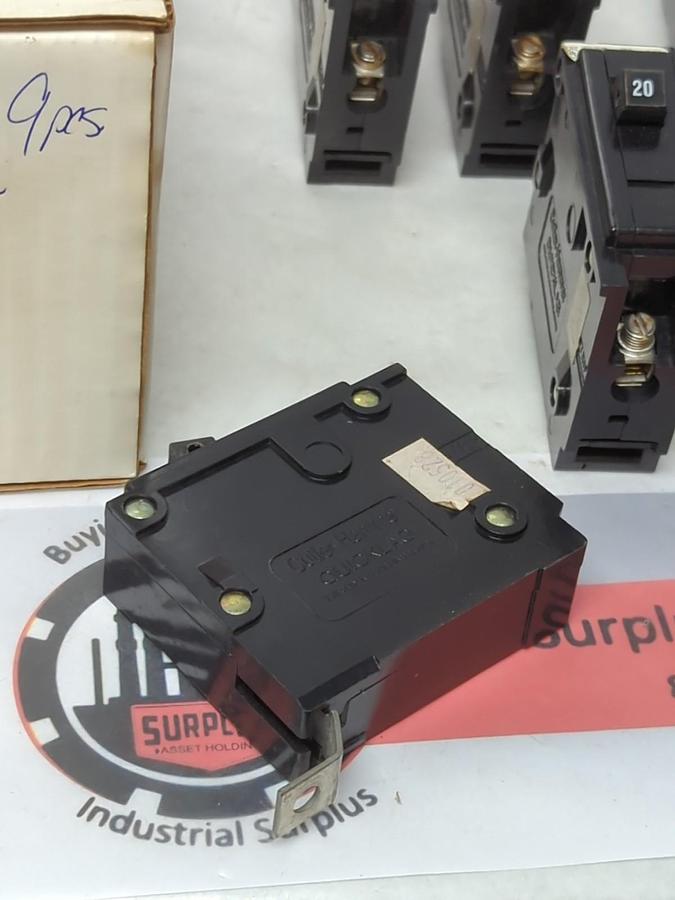 Used CUTLER-HAMMER,TYPE BA,CIRCUIT BREAKER 20 AMP 1-POLE LOT OF 9 PRE-OWNED