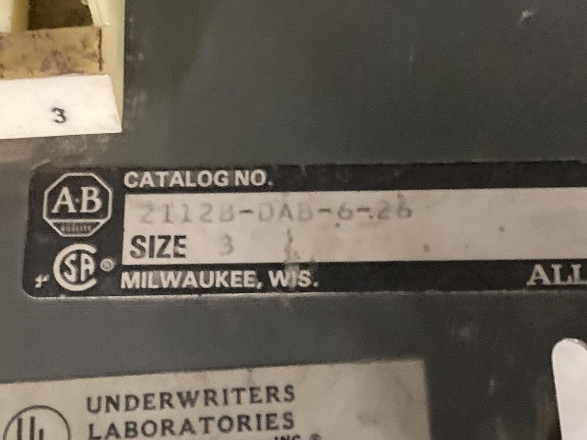 Used Allen-Bradley,2100 2112B,Size 3 Fused MCC 32 INCH Starter Feeder Bucket