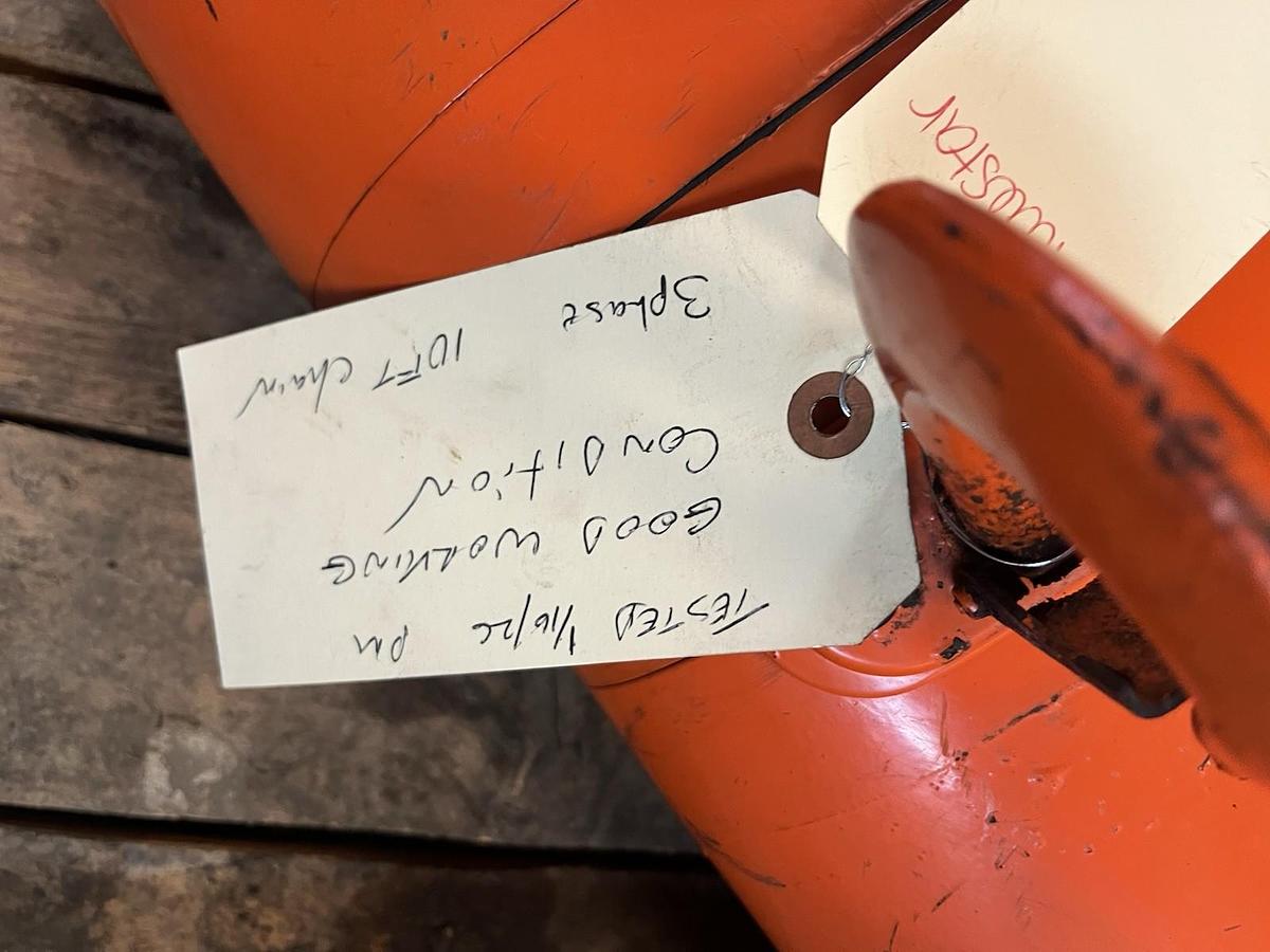 Used CM LODESTAR,1/4 TON,ELECTRIC HOIST 3PH 32 FPM 10FT CHAIN MODEL C